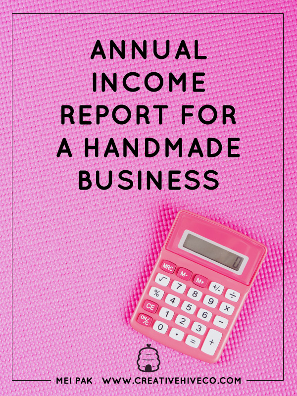 Annual income report for a handmade business