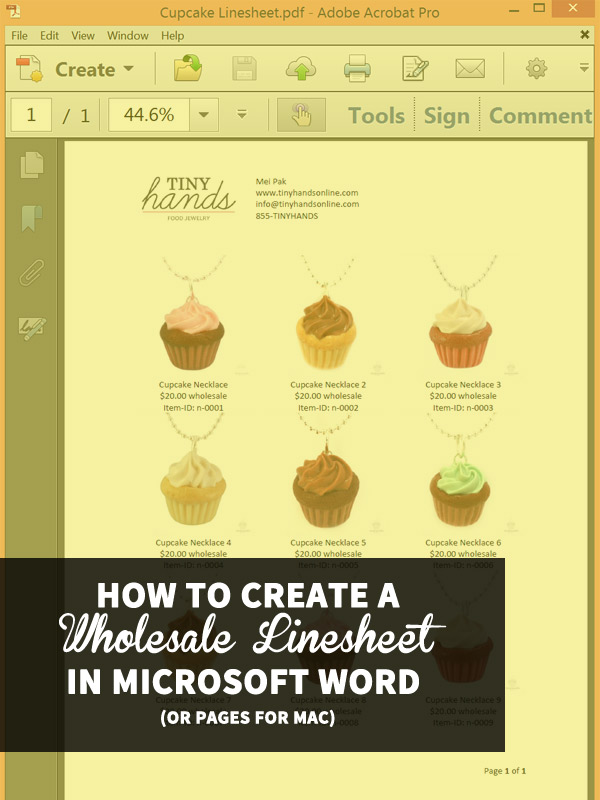 How to create a wholesale linesheet in Microsoft Word or Pages for Mac