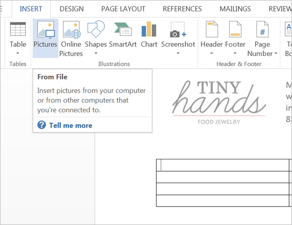 How to create a wholesale linesheet in Microsoft Word or Pages for Mac