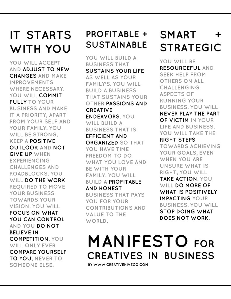 Manifesto for Creatives in Business