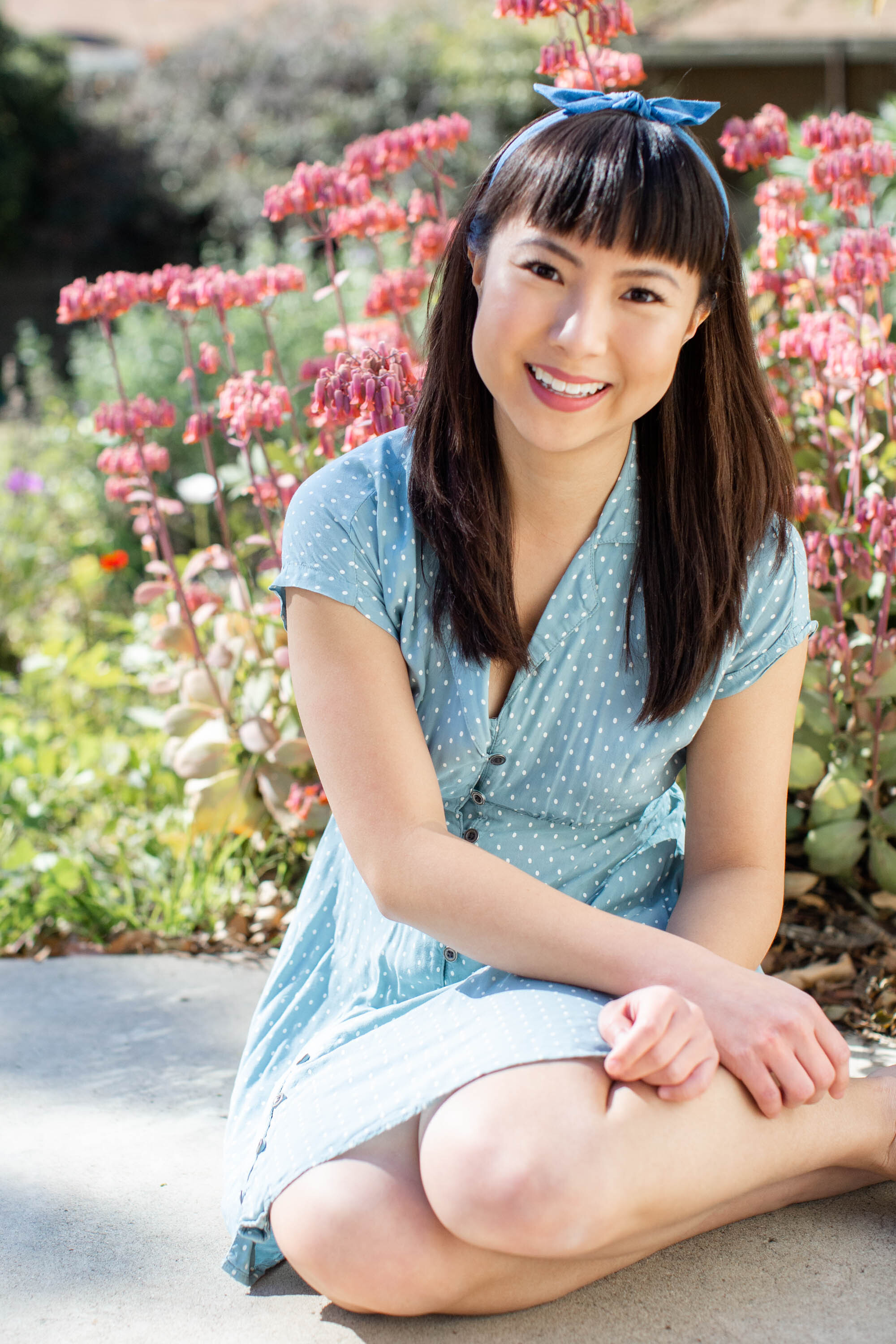 Mei Pak in the garden
